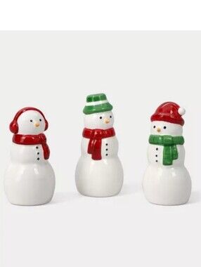 3pk Christmas Ceramic Mini 3pk Snowman Decor - Wondershop™